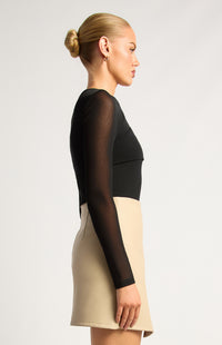 Linnea Long Sleeve Bodysuit - Black