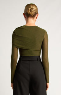 Linnea Long Sleeve Bodysuit - Dark Olive