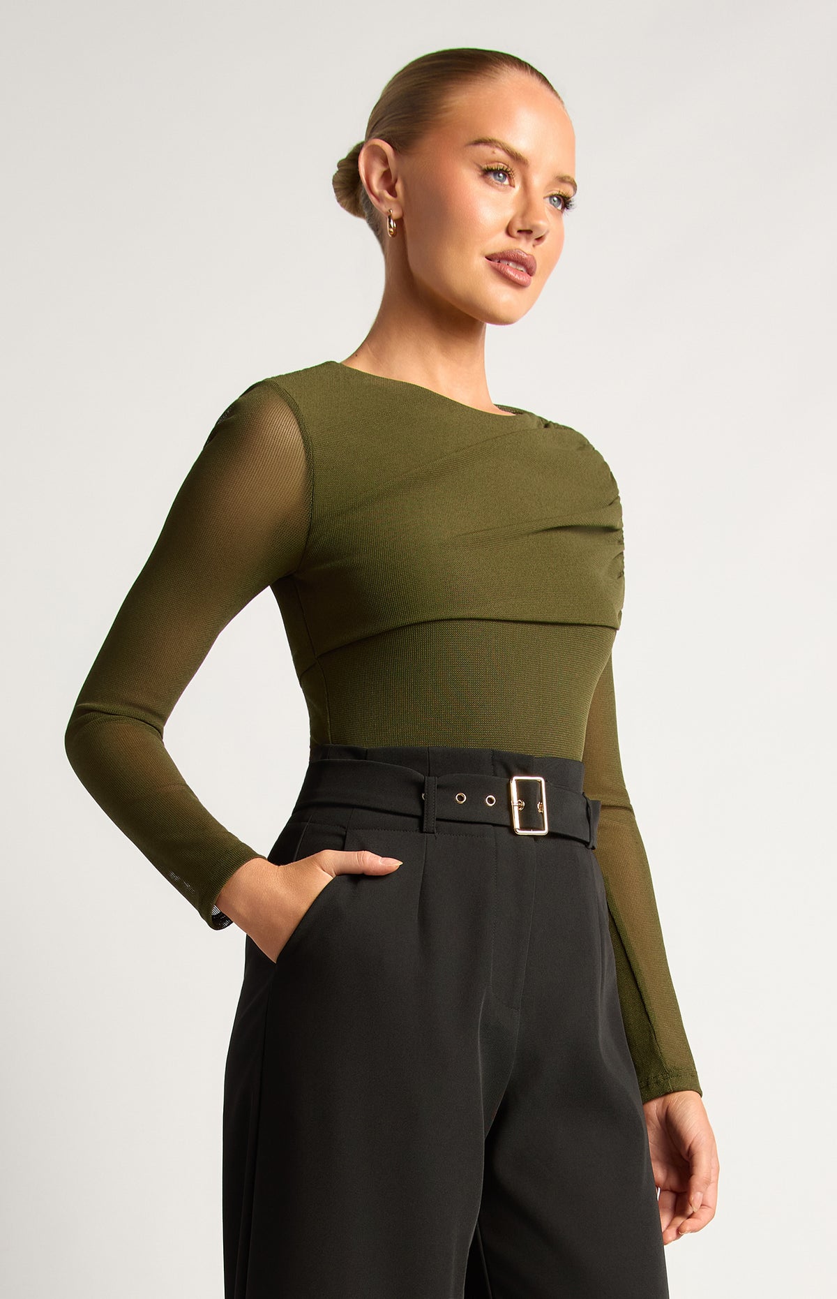 Linnea Long Sleeve Bodysuit - Dark Olive