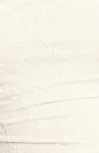 Elaria Floral Lace Sheer Top - White