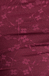 Elaria Floral Lace Sheer Top - Wine