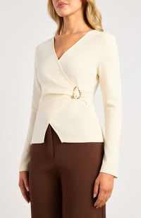 Morgane Long Sleeve Top - Almond