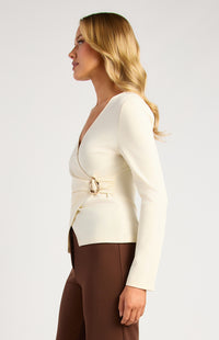 Morgane Long Sleeve Top - Almond