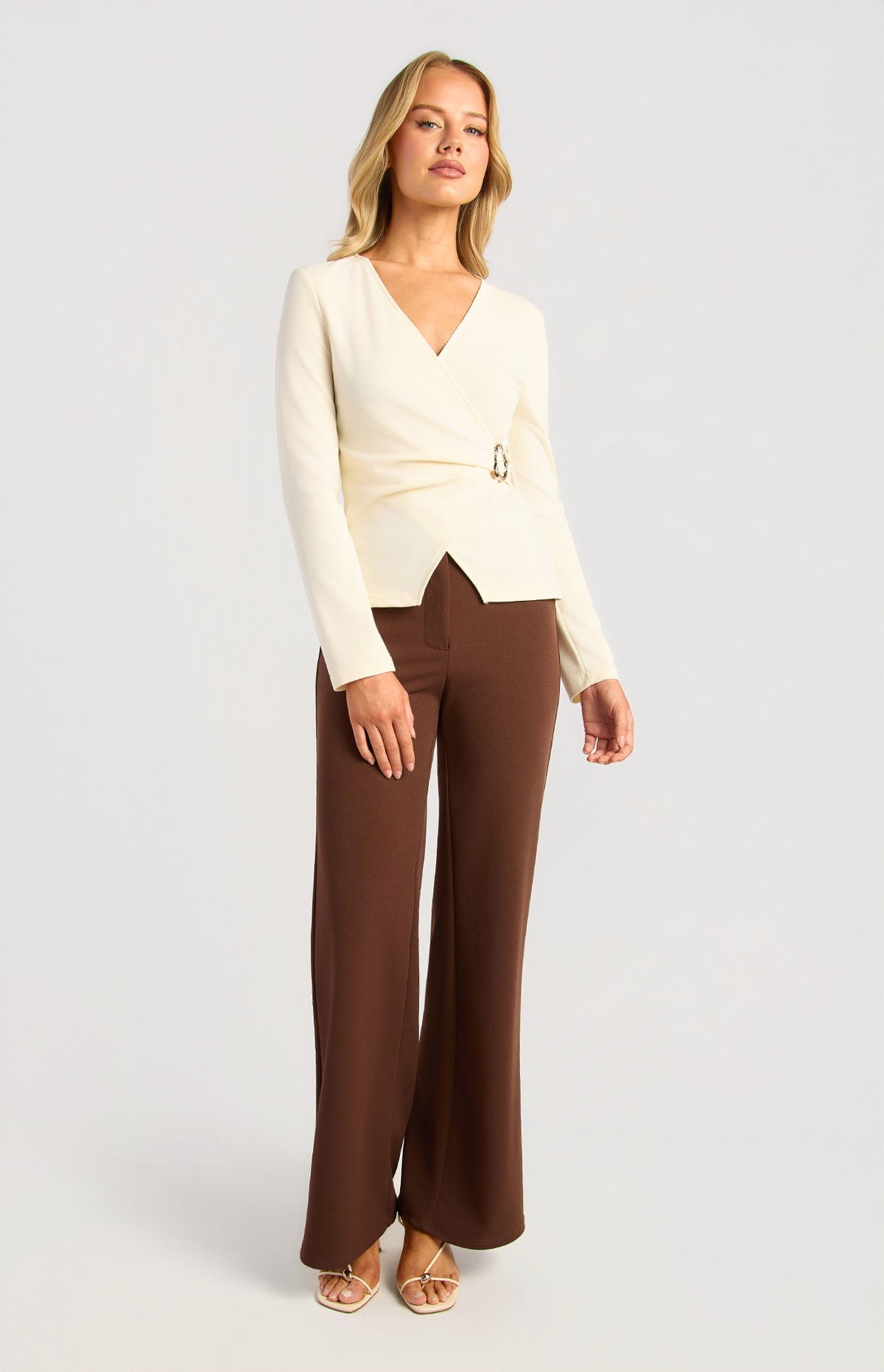 Morgane Long Sleeve Top - Almond