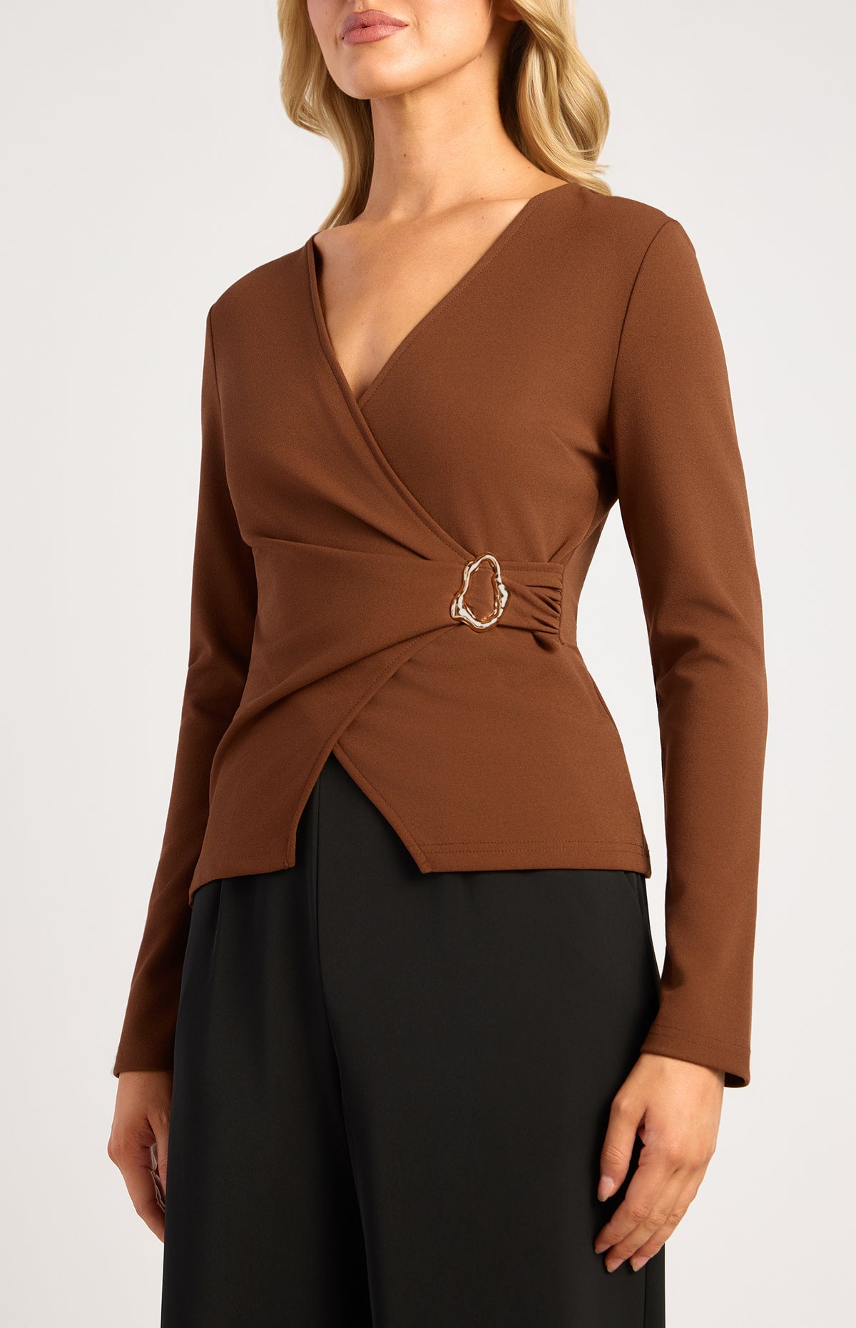 Morgane Long Sleeve Top - Espresso