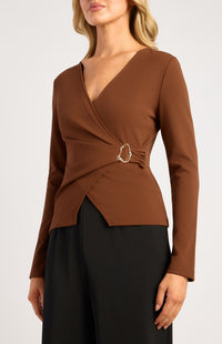 Morgane Long Sleeve Top - Espresso