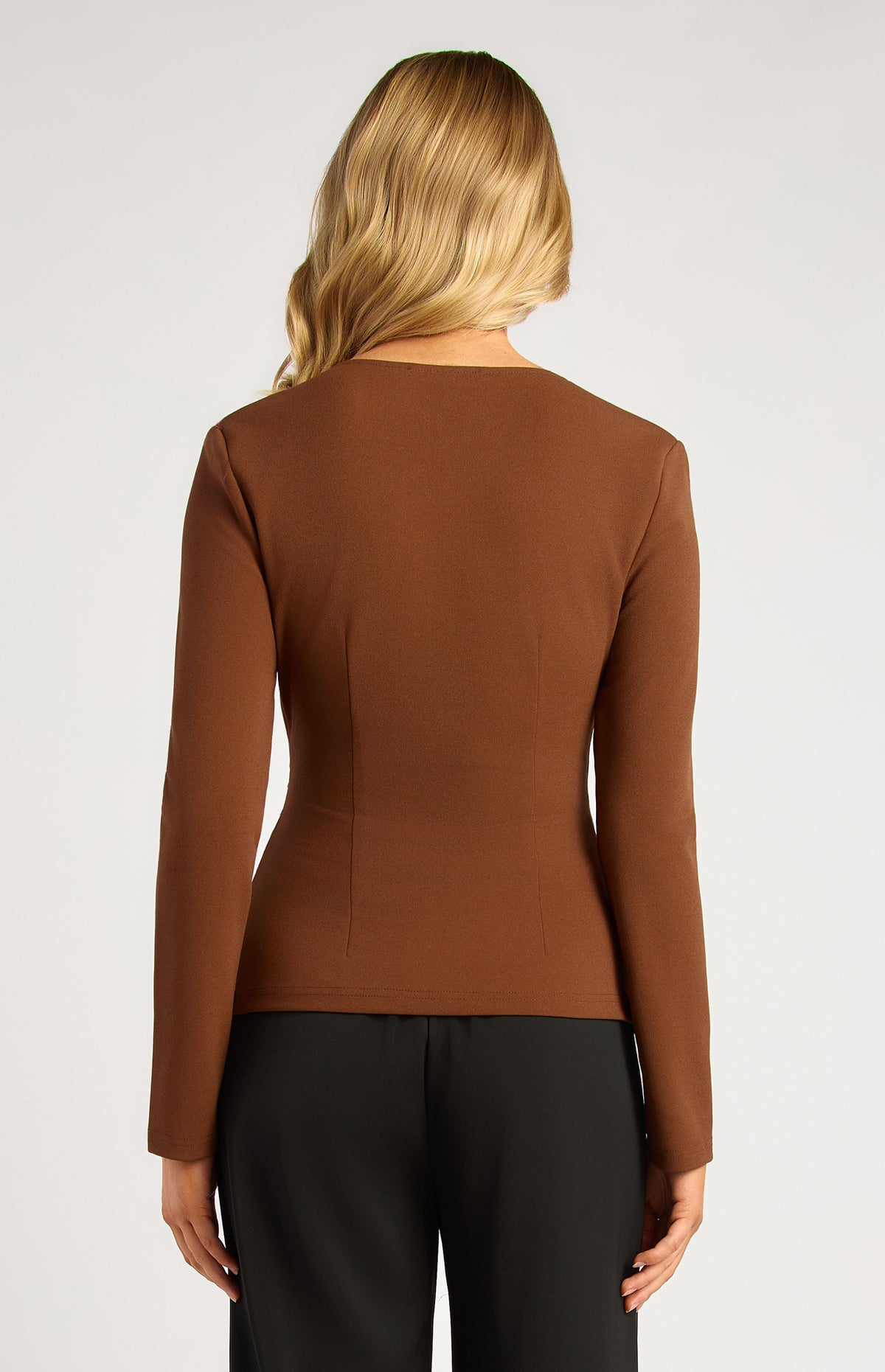 Morgane Long Sleeve Top - Espresso