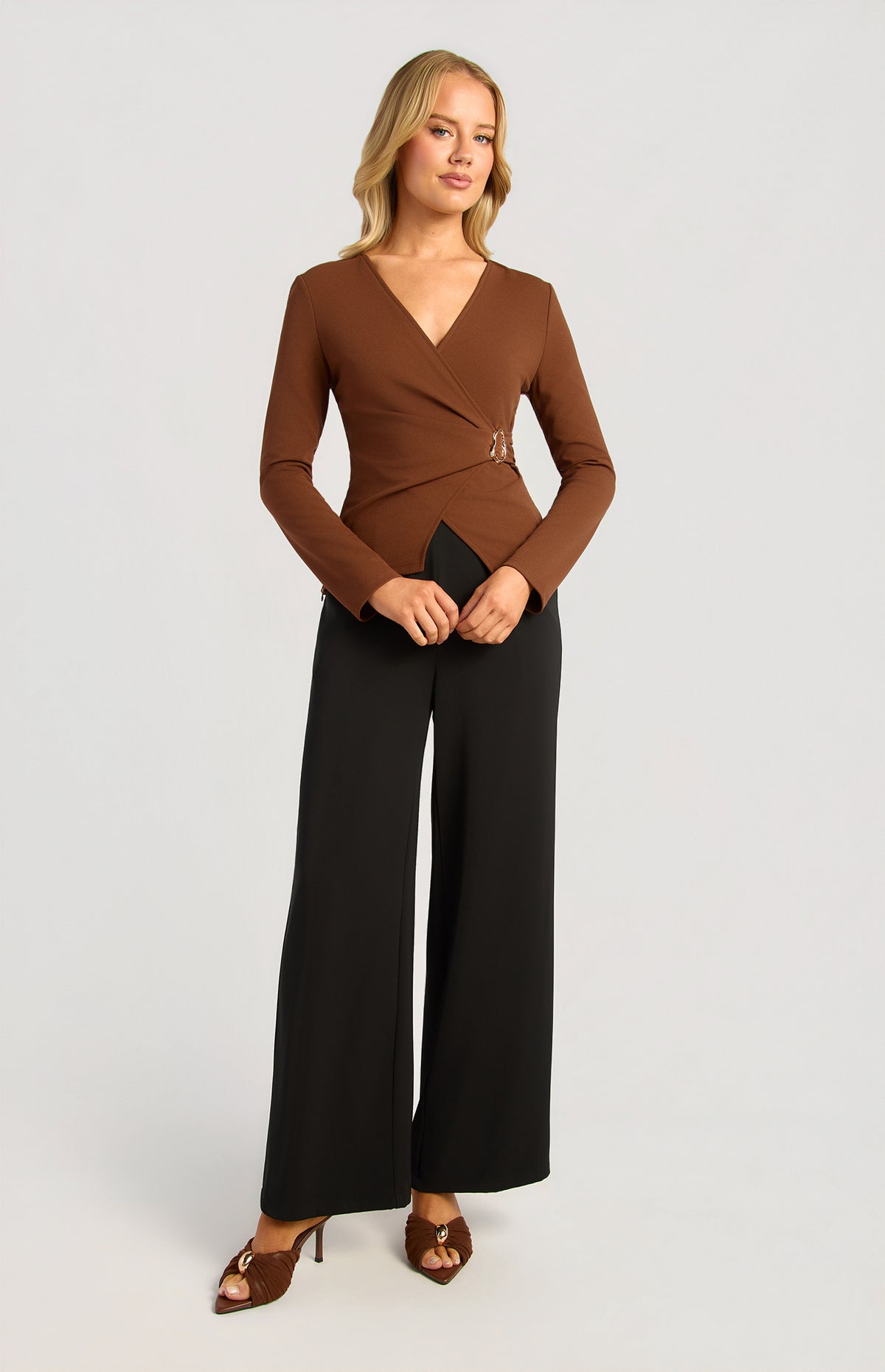 Morgane Long Sleeve Top - Espresso