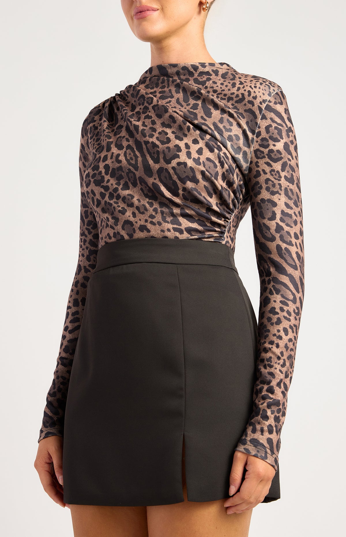 Jordin Long Sleeve Top - Leopard