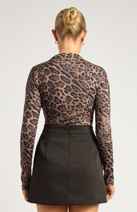 Jordin Long Sleeve Top - Leopard