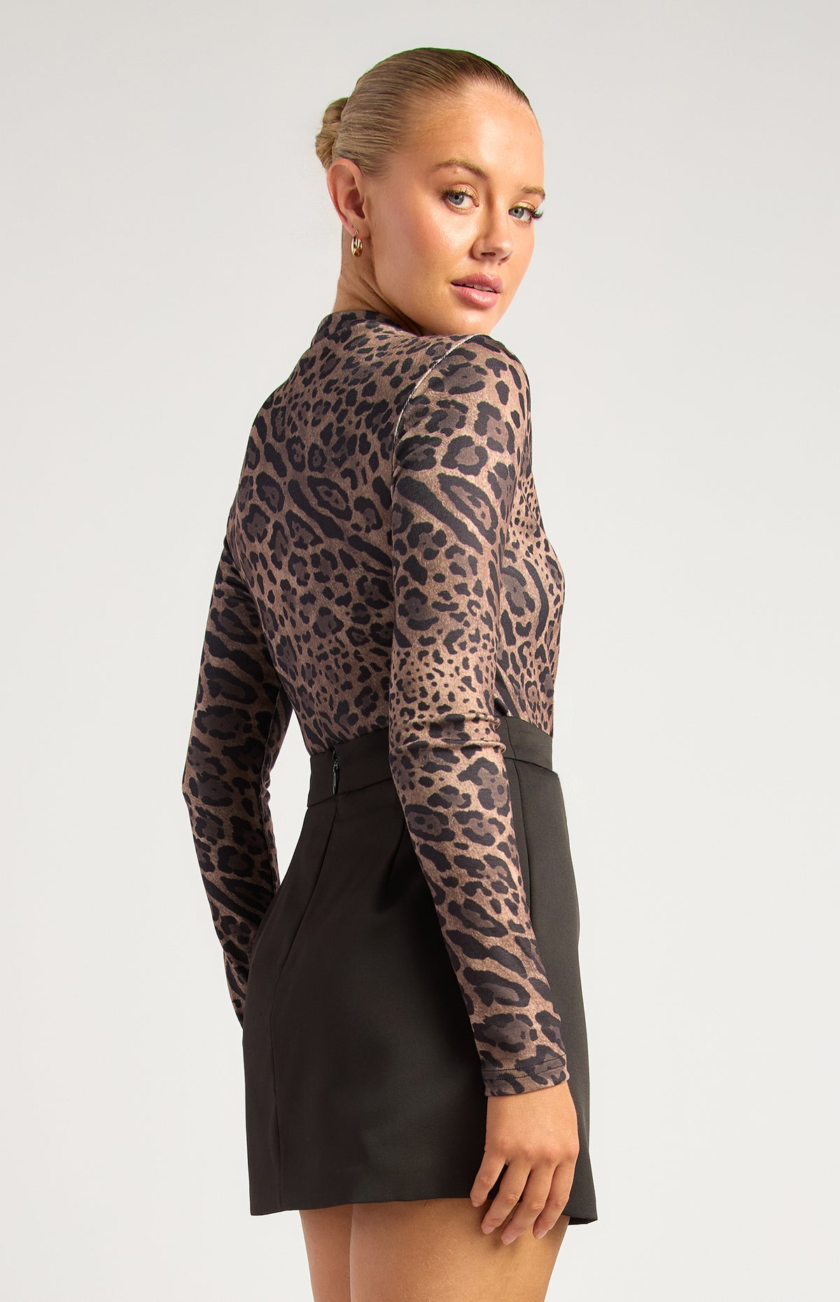 Jordin Long Sleeve Top - Leopard