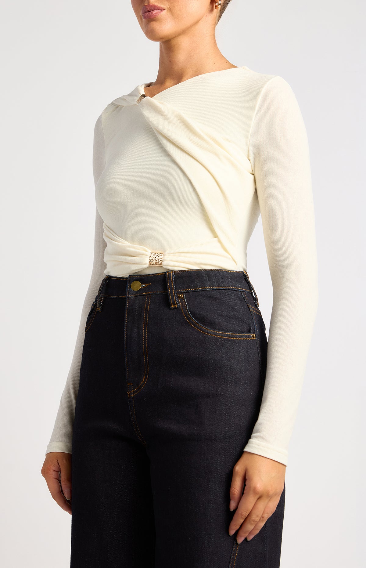 Carmine Long Sleeve Top - Ivory