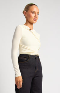 Carmine Long Sleeve Top - Ivory