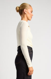 Carmine Long Sleeve Top - Ivory