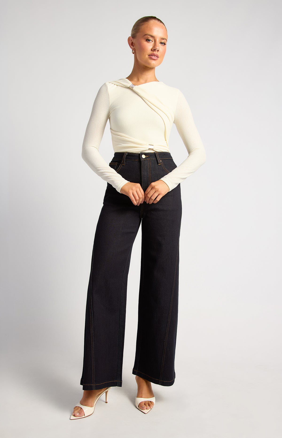 Carmine Long Sleeve Top - Ivory