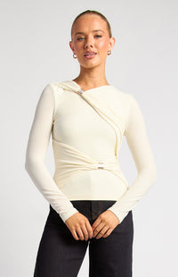 Carmine Long Sleeve Top - Ivory