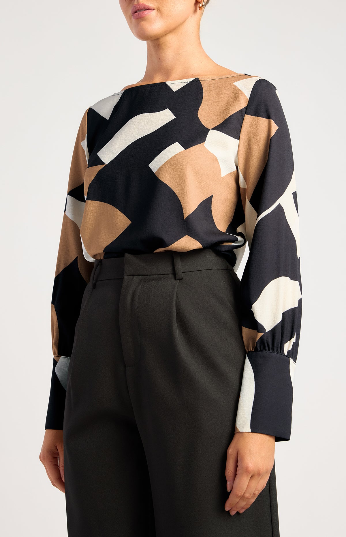 Colton Long Sleeve Top - Mocha Black