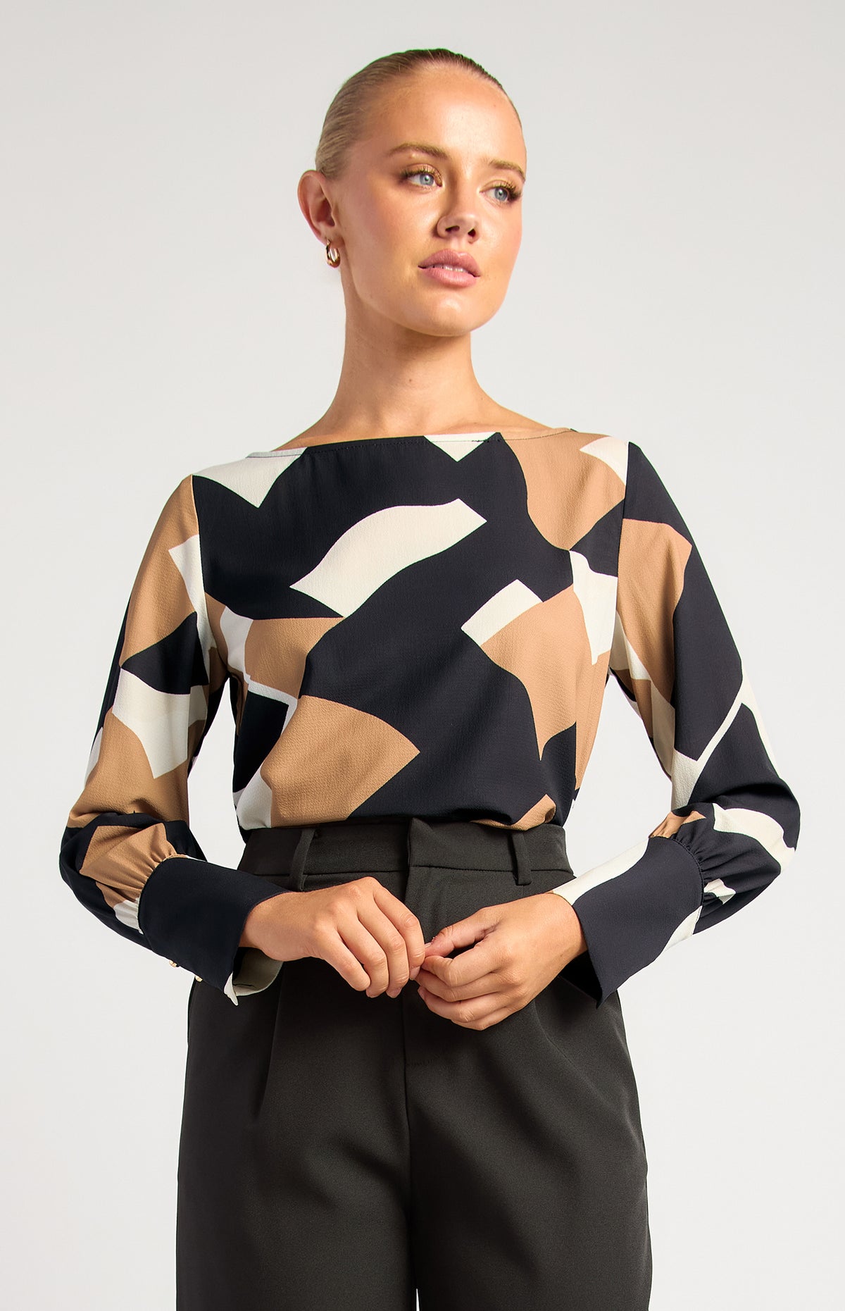 Colton Long Sleeve Top - Mocha Black