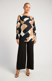 Colton Long Sleeve Top - Mocha Black