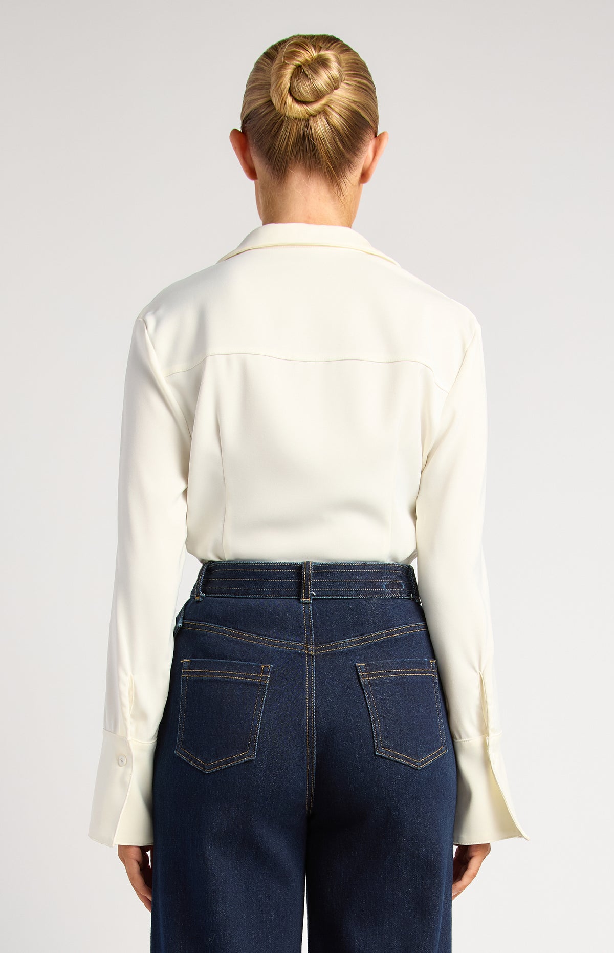 Province Long Sleeve Satin Shirt - White