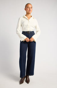 Province Long Sleeve Satin Shirt - White
