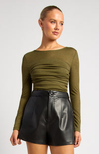 Andrews Sheer Top - Dark Olive