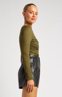 Andrews Sheer Top - Dark Olive