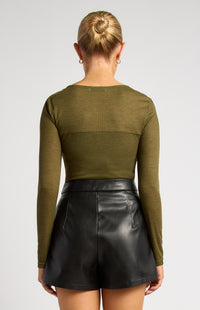 Andrews Sheer Top - Dark Olive