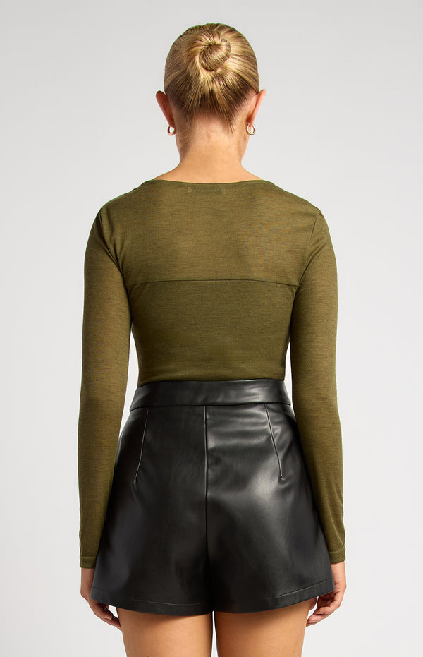 Andrews Sheer Top - Dark Olive