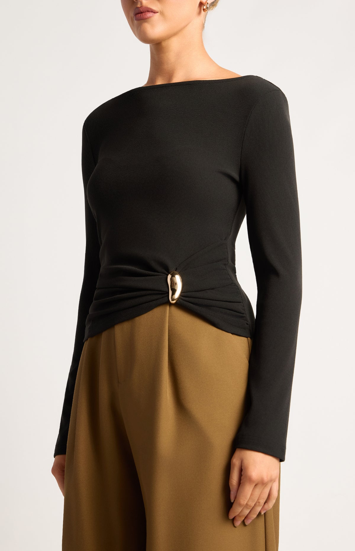 Becci Long Sleeve Top - Black