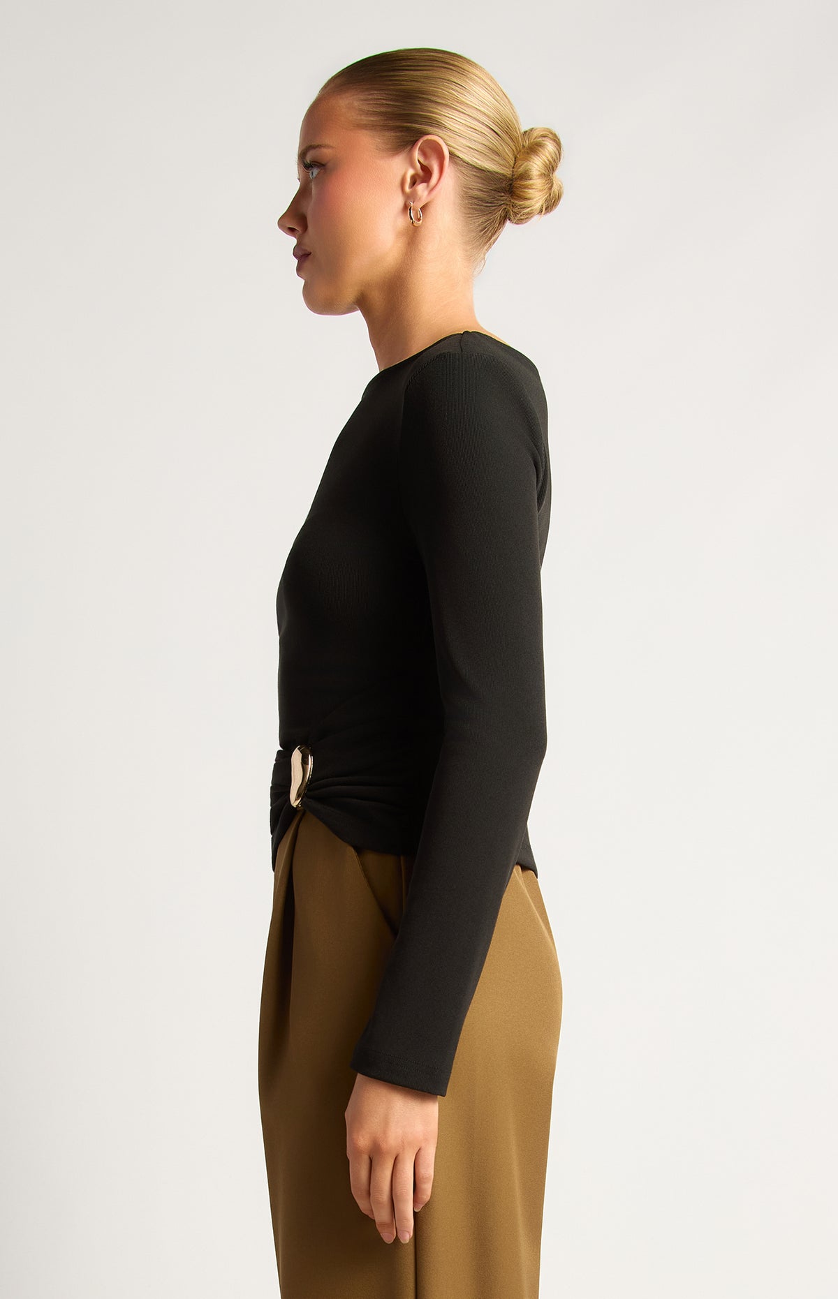 Becci Long Sleeve Top - Black