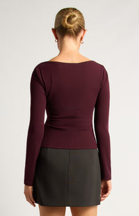 Becci Long Sleeve Top - Mulberry
