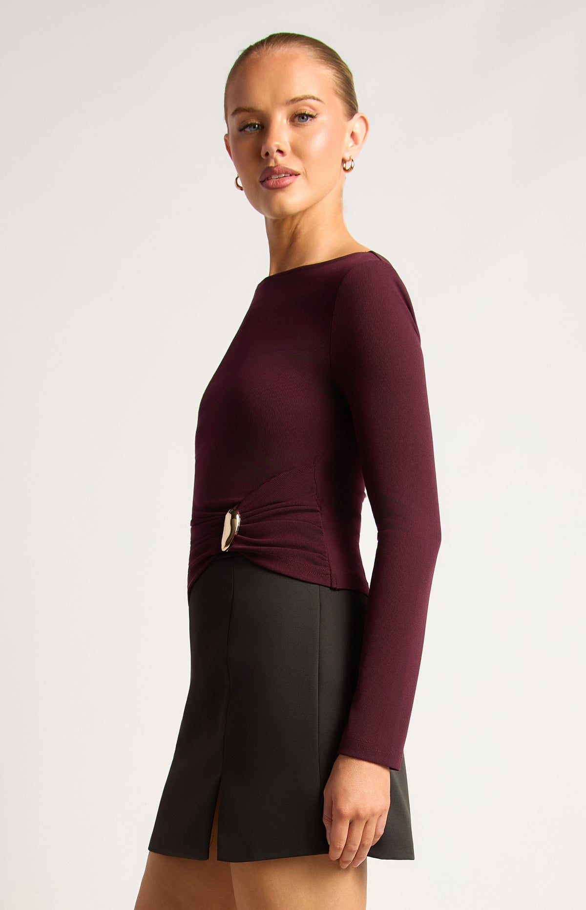 Becci Long Sleeve Top - Mulberry