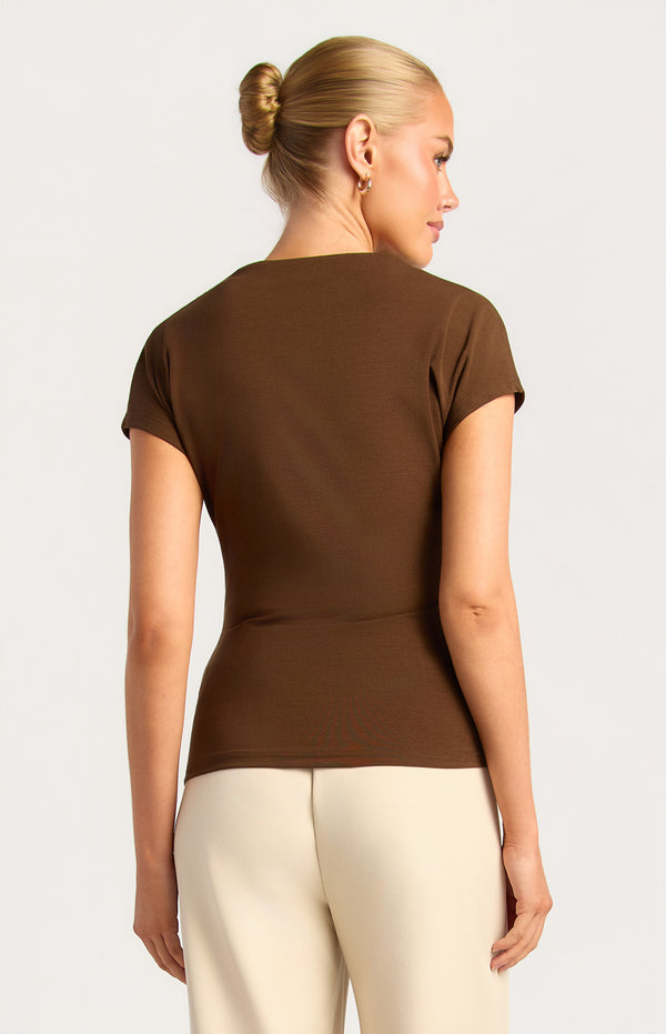 Summer Cowl Neck Top - Espesso
