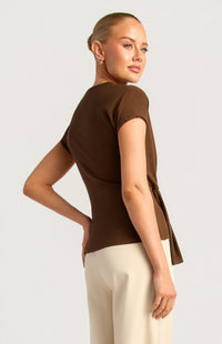 Summer Cowl Neck Top - Espesso