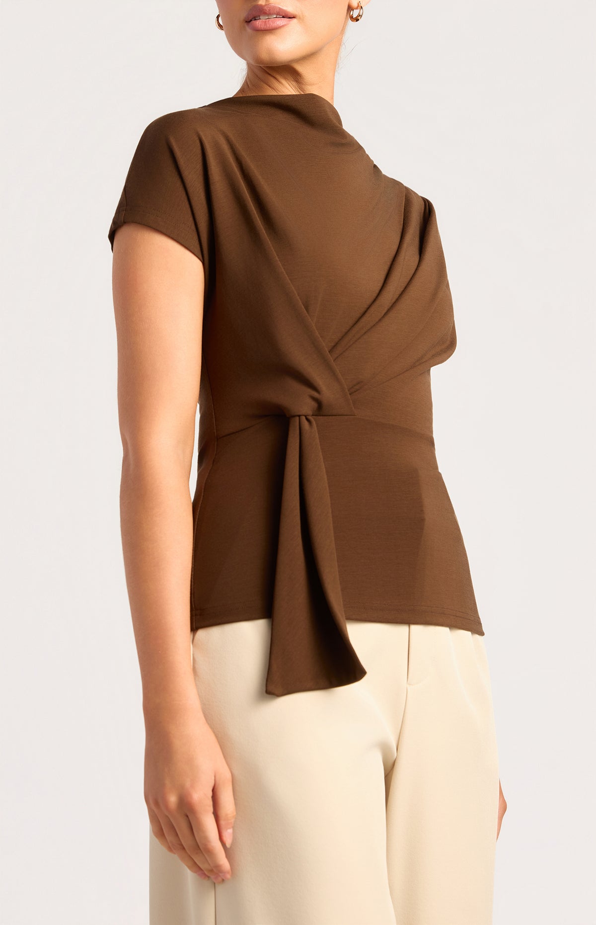 Summer Cowl Neck Top - Espesso