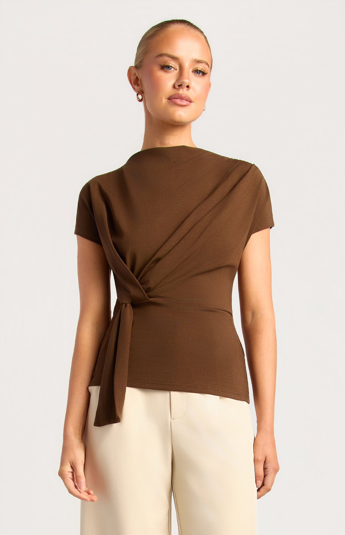 Summer Cowl Neck Top - Espesso