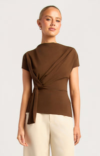 Summer Cowl Neck Top - Espesso