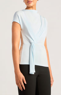 Summer Cowl Neck Top - Icy Blue