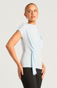 Summer Cowl Neck Top - Icy Blue