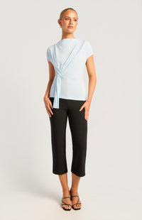 Summer Cowl Neck Top - Icy Blue
