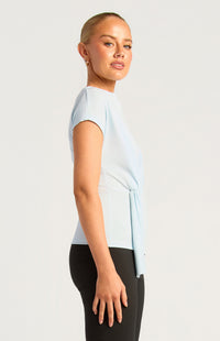 Summer Cowl Neck Top - Icy Blue