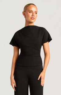 Zeena Short Sleeve Top - Black