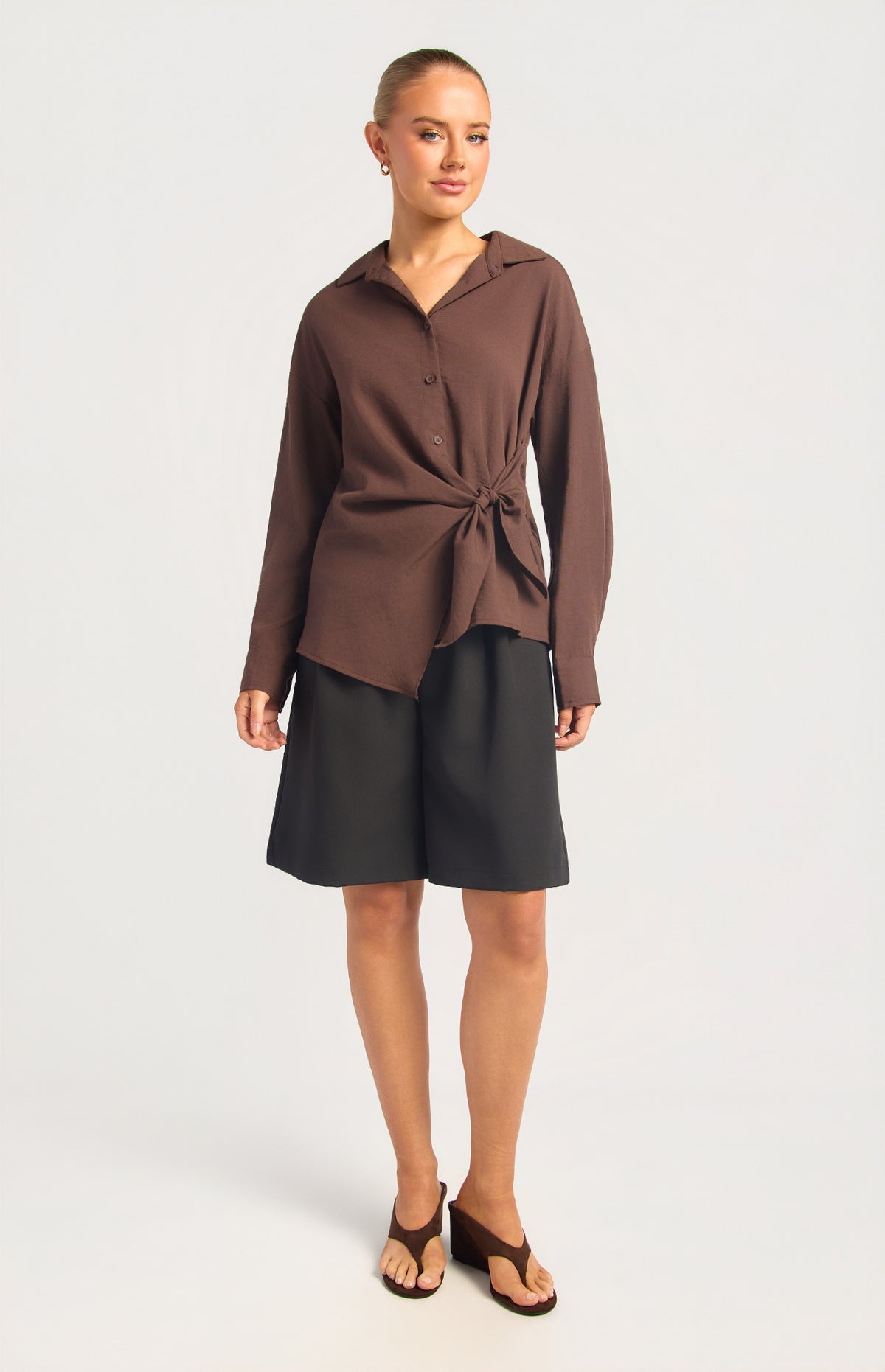 Arnie Button-Up Shirt - Espresso