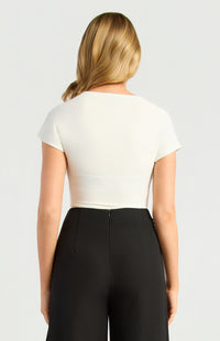 Peta Short Sleeve Top - White