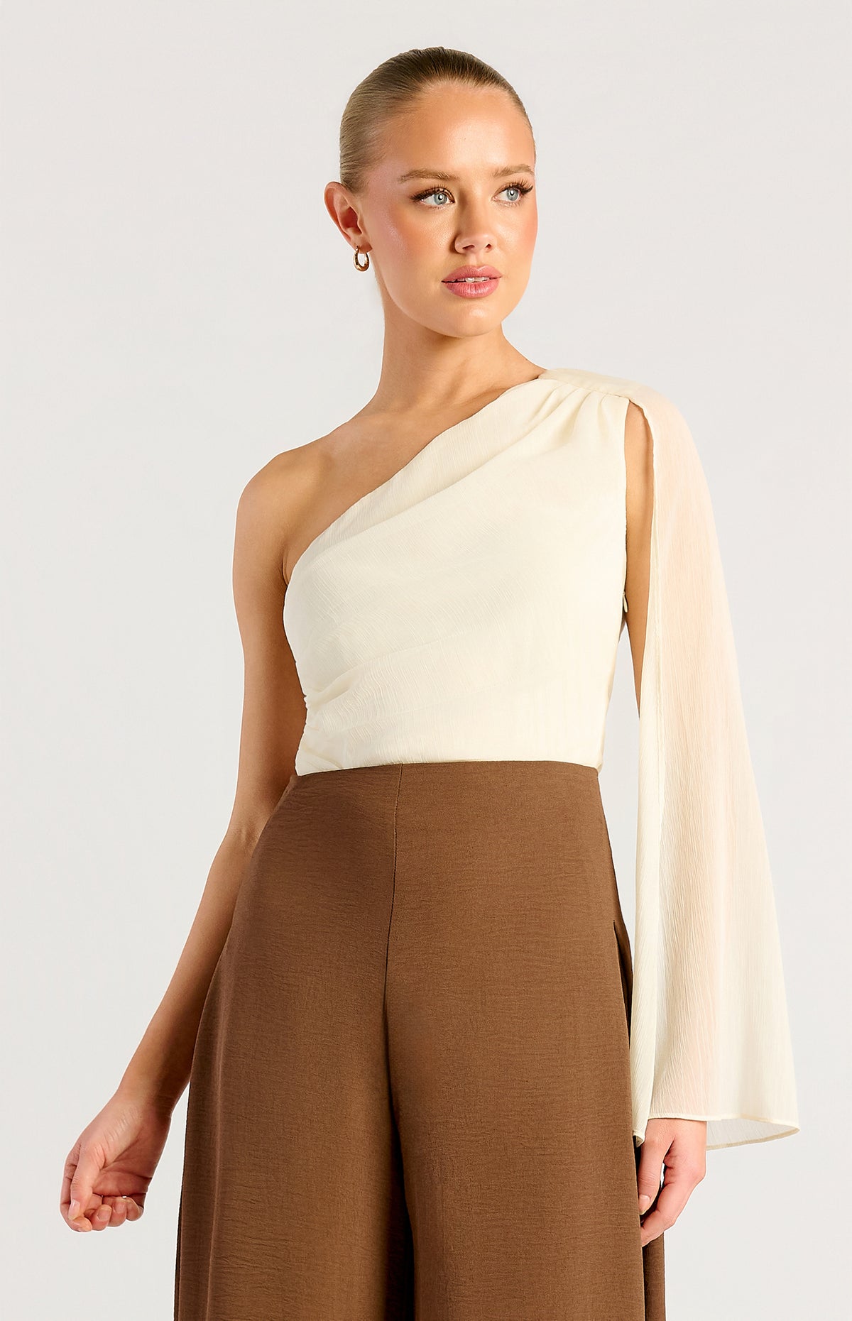 Zella One-Shoulder Top - Cream