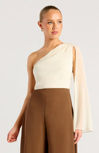 Zella One-Shoulder Top - Cream