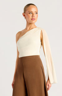 Zella One-Shoulder Top - Cream