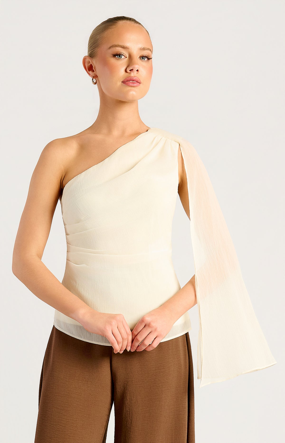 Zella One-Shoulder Top - Cream