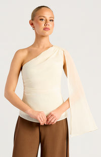 Zella One-Shoulder Top - Cream